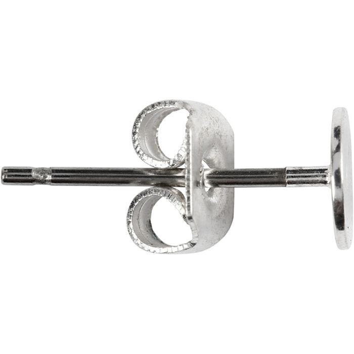 Nappikorvakorut, 13 mm, hopeanväriset, 100kpl/ 1 pkt