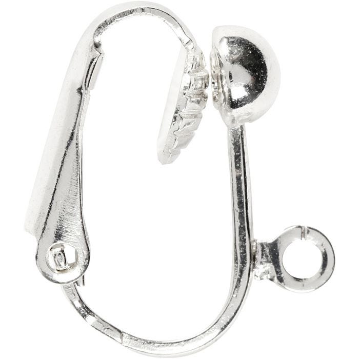 Korvakorukoukku, Pit. 16,5 mm, Lev: 1,5 mm, aukon koko 1,6 mm, hopeanväriset, 40 kpl/ 1 pkt