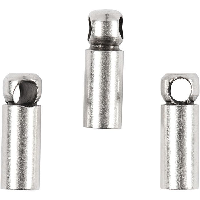 Nyörinpää, Pit. 8 mm, halk. 2 mm, hopeanväriset, 10 kpl/ 1 pkt