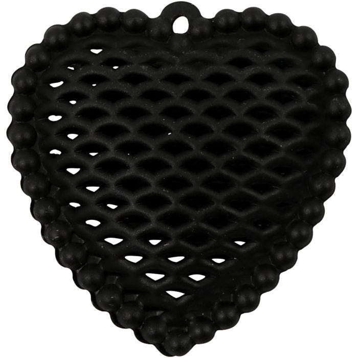 Sydän, 28x29 mm, 1 mm, musta, 1 kpl