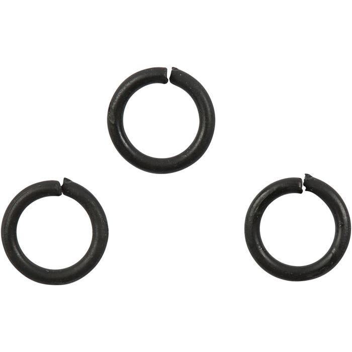 Välirengas, koko 7 mm, paksuus 1 mm, musta, 50 kpl/ 1 pkt