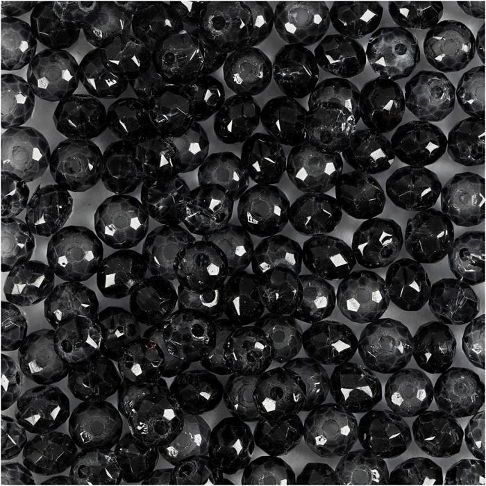 Fasettihiotut Lasihelmet, halk. 4 mm, aukon koko 1 mm, harmaa, 45 kpl/ 1 pkt