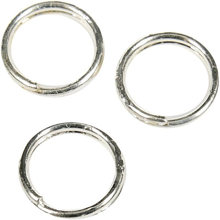 Kierrevälirengas, halk. 5 mm, hopeanväriset, 300 kpl/ 1 pkt