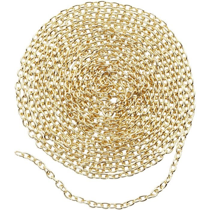 Ketju, Lev: 2 mm, kullanvärinen, 20 m/ 1 pkt