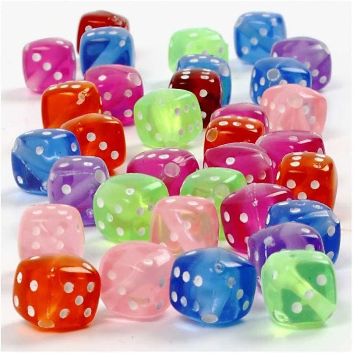 Muovihelmet, koko 7x7 mm, aukon koko 1,5 mm, 105 g, 125 ml/ 1 pkt