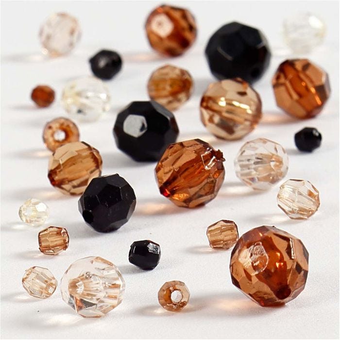 Fasettihelmet, koko 4-12 mm, aukon koko 1-2,5 mm, kultainen, 50 g/ 1 pkt