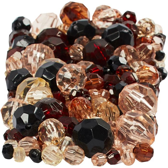 Fasettihelmet, koko 4-12 mm, aukon koko 1-2,5 mm, kultainen, 250 g/ 1 pkt
