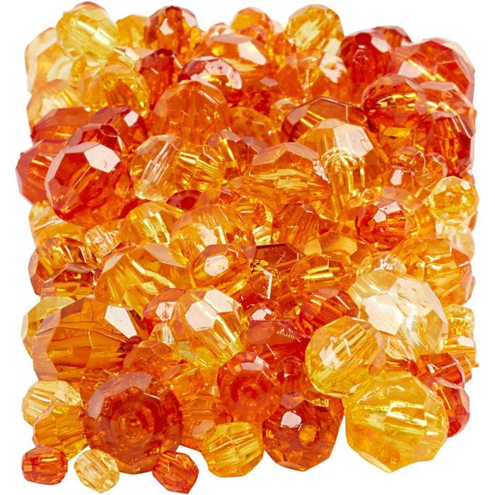 Fasettihelmet, koko 4-12 mm, aukon koko 1-2,5 mm, app. kelt. (32227), 250 g/ 1 pkt