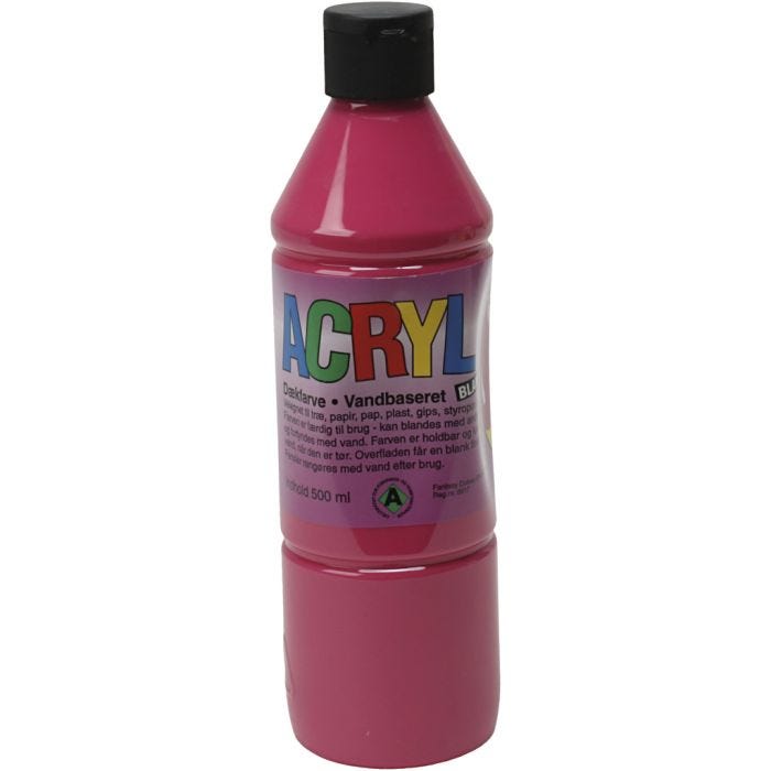 Akryylimaali, peruspunainen, 500 ml/ 1 pll