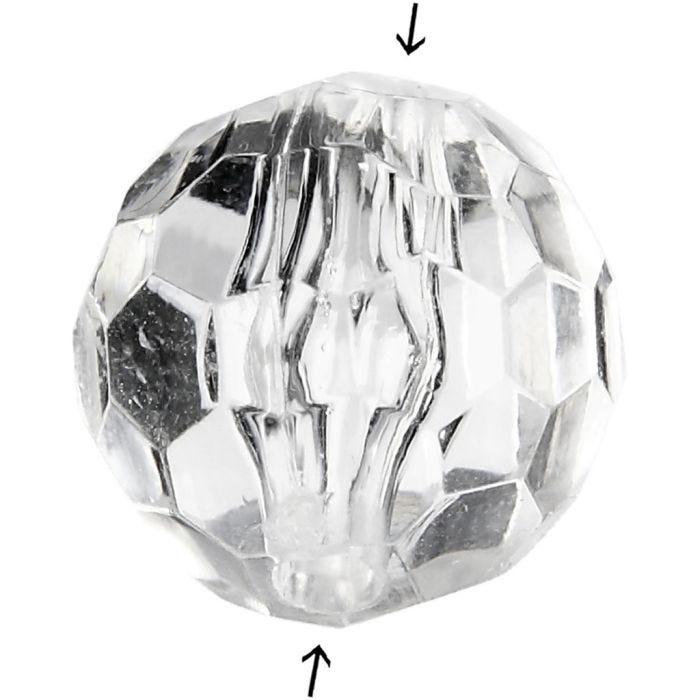 Akryyliprismat, koko 12 mm, aukon koko 1,2 mm, kirkas, 77 kpl/ 1 pkt