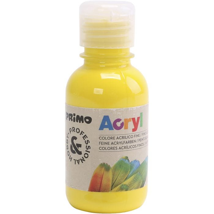 PRIMO- akryylimaali, peruskeltainen, 125 ml/ 1 pll