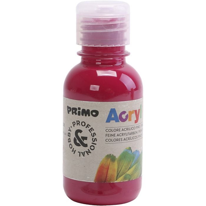 PRIMO- akryylimaali, peruspunainen, 125 ml/ 1 pll