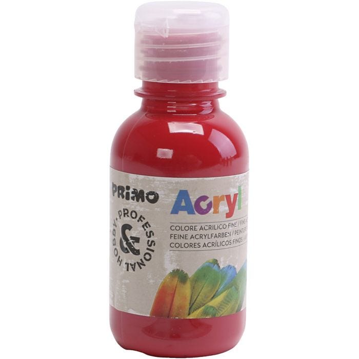 PRIMO- akryylimaali, tummanpunainen, 125 ml/ 1 pll