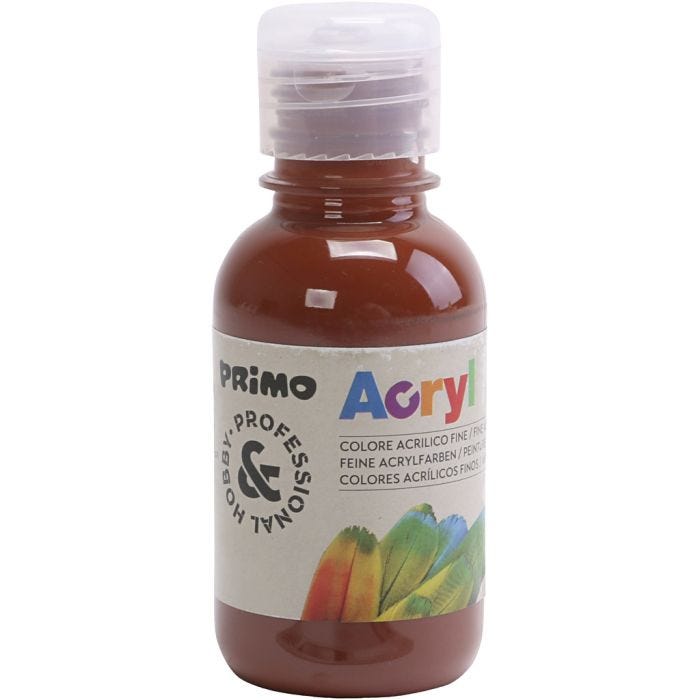PRIMO- akryylimaali, ruskea, 125 ml/ 1 pll
