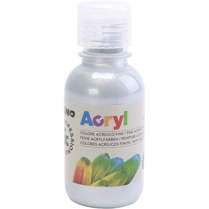 PRIMO- akryylimaali, hopea, 125 ml/ 1 pll