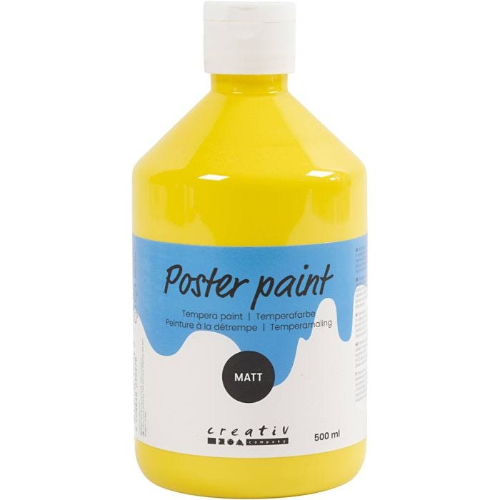 
Temperamaali Matta, peruskeltainen, 500 ml/ 1 pll