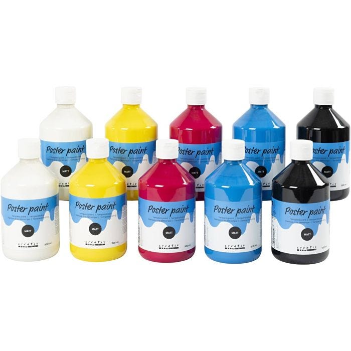 
Temperamaali Matta, perusvärilajitelma, 10x500 ml/ 1 pkt