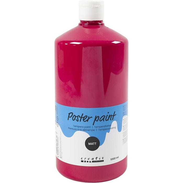 
Temperamaali Matta, peruspunainen, 1000 ml/ 1 pll