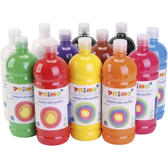 
Temperamaali Matta, matta, värilajitelma, 12x1000 ml/ 1 pkt