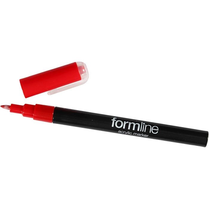 formline-akryylitussi, paksuus 0,7 mm, punainen, 1 kpl