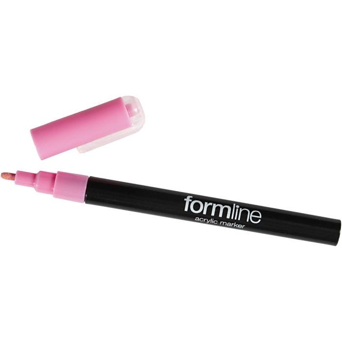 formline-akryylitussi, 0,9-1,3 mm, pinkki, 1 kpl