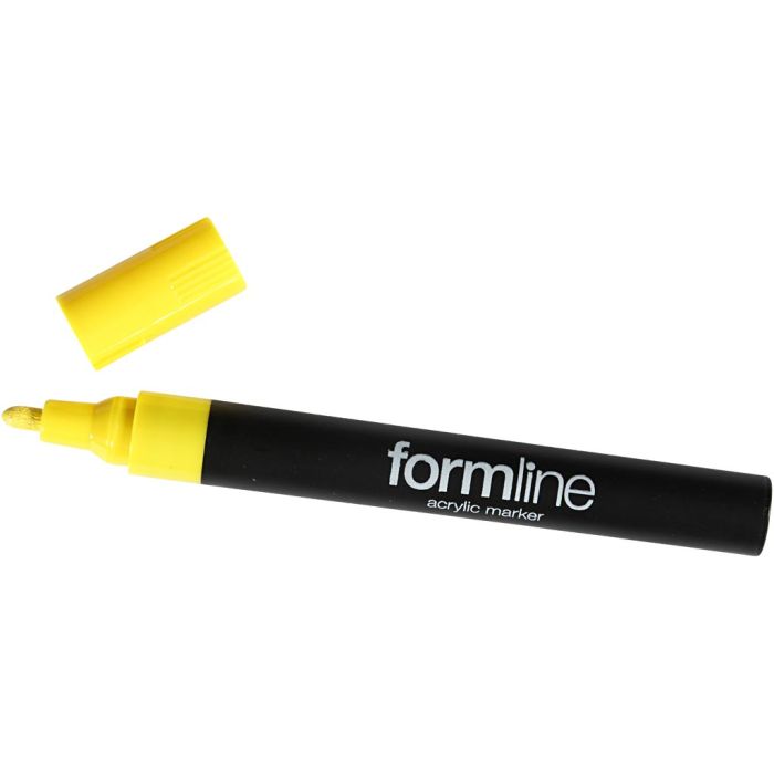 formline-akryylitussi, 2.5 mm, keltainen, 1 kpl
