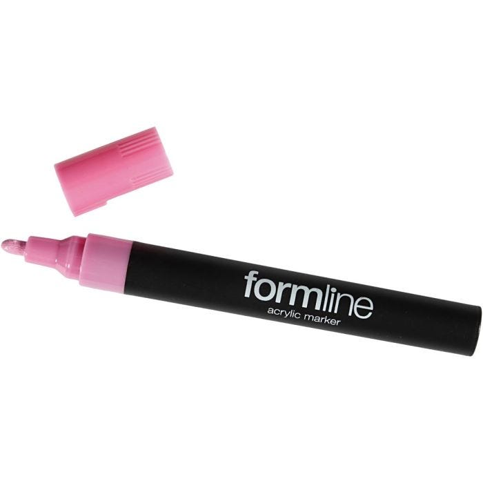 formline-akryylitussi, 2.5 mm, pinkki, 1 kpl