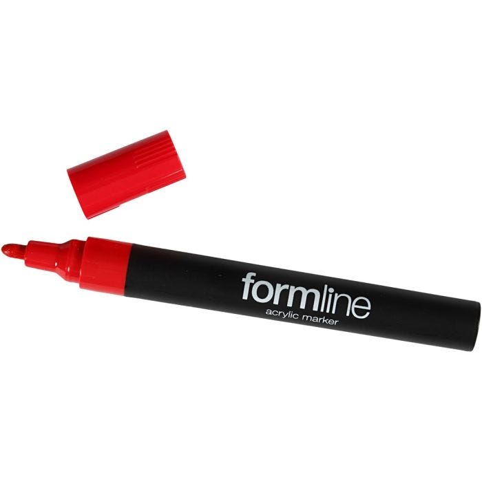 formline-akryylitussi, 2.5 mm, punainen, 1 kpl