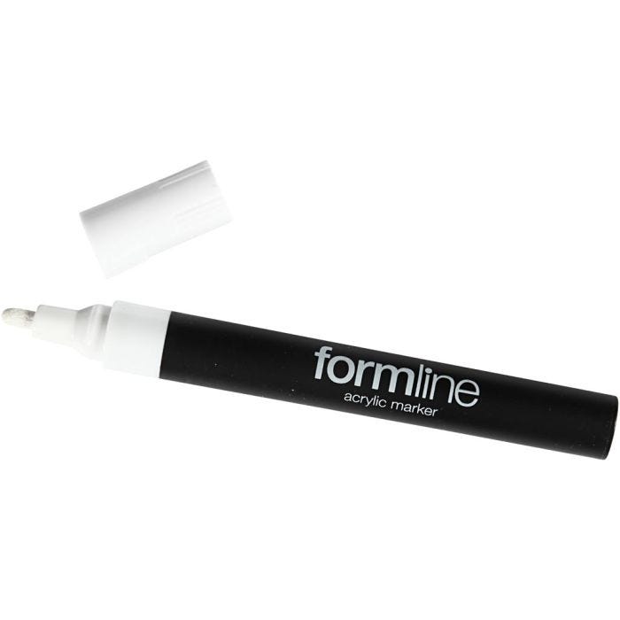 formline-akryylitussi, 2.5 mm, valkoinen, 1 kpl