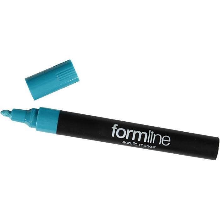 formline-akryylitussi, paksuus 2.5 mm, turkoosi, 1 kpl