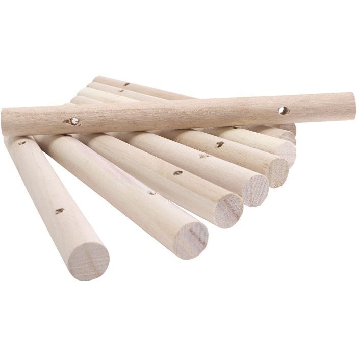 Puukepit, halk. 14-15 mm, koko 18 cm, aukon koko 4 mm, 108 kpl/ 1 pkt