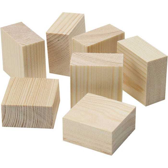 Puupalikat/jalat, koko 4x4x2 cm, 50 kpl/ 1 pss