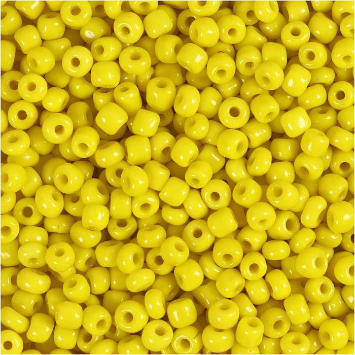 Rocaille-siemenhelmet, 3 mm, 8/0, 0,6-1,0 mm, keltainen, 25g/ 1 pkt