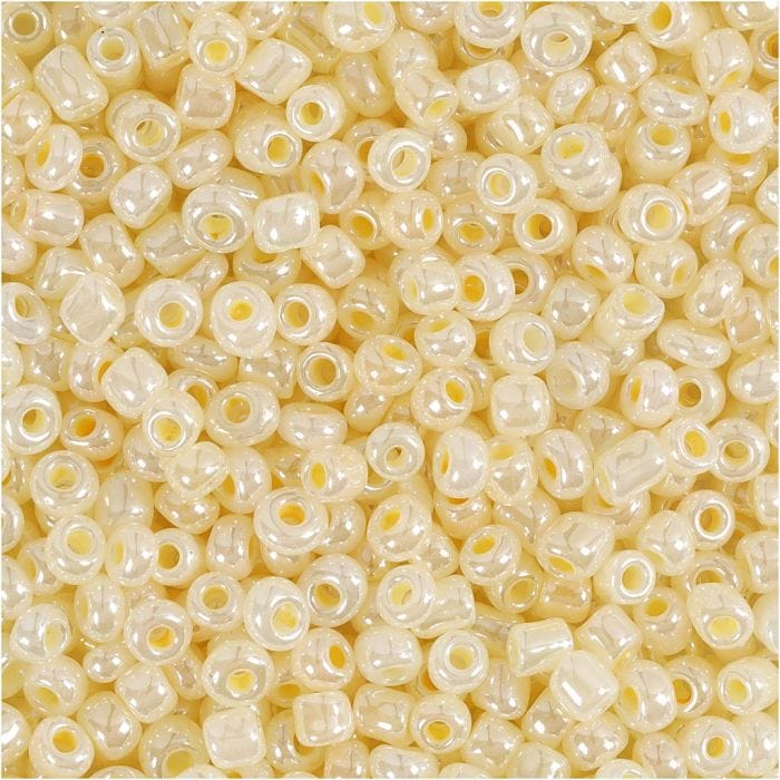 Rocaille-siemenhelmet, halk. 3 mm, koko 8/0, aukon koko 0,6-1,0 mm, norsunluu, 500 g/ 1 pkt