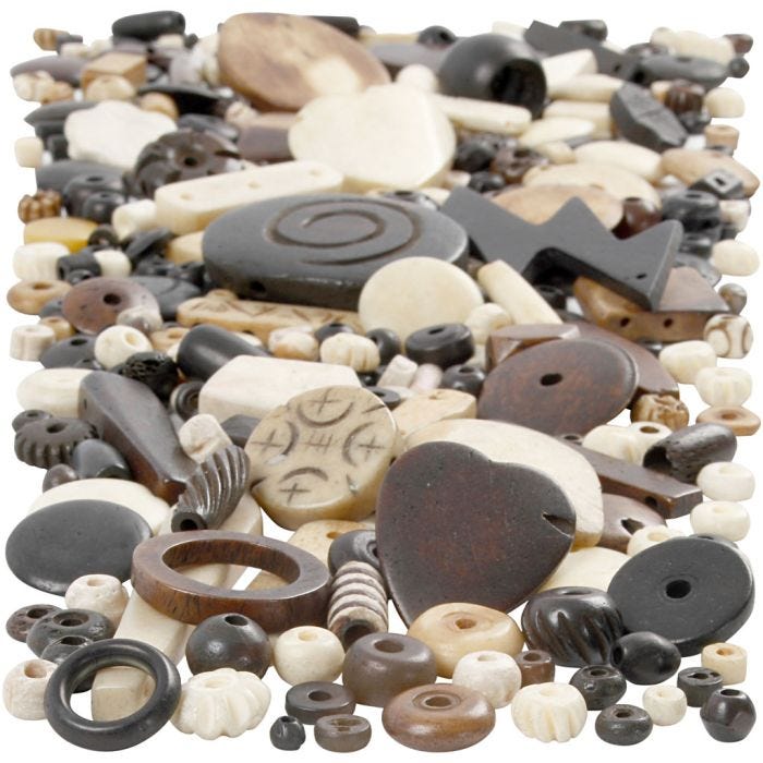 Natural Mix-luuhelmet, koko 5-30 mm, aukon koko 1-2 mm, 300 g/ 1 pkt