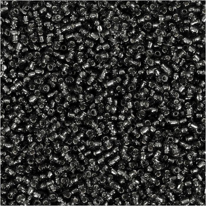 Rocaille-siemenhelmet, 1,7 mm, 15/0, 0,5-0,8 mm, harmaanvihreä, 25g/ 1 pkt