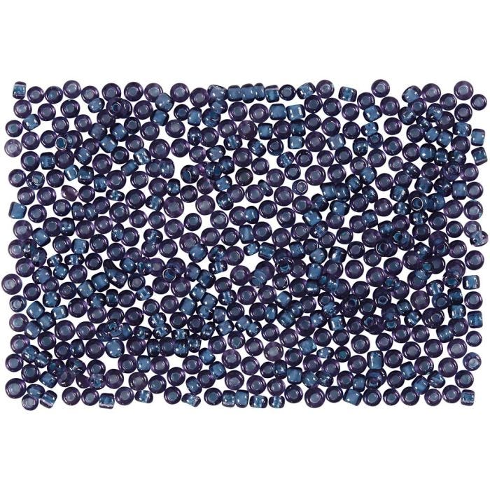 Rocaille-siemenhelmet, halk. 1,7 mm, koko 15/0, aukon koko 0,5-0,8 mm, tummansininen, 500 g/ 1 pss