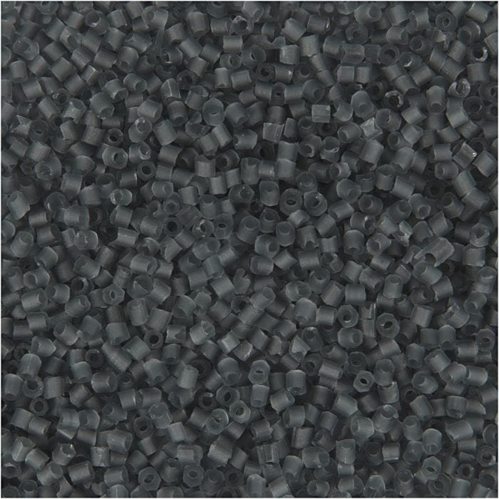 Rocaille-siemenhelmet Putki, halk. 1,7 mm, koko 15/0, aukon koko 0,5 mm, kuulto harmaa, 25 g/ 1 pkt