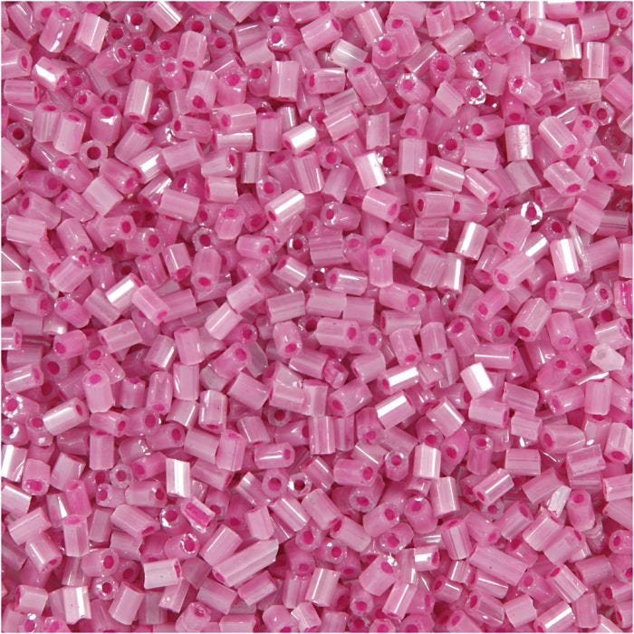 Rocaille-siemenhelmet Putki, halk. 1,7 mm, koko 15/0, aukon koko 0,5 mm, rosa, 25 g/ 1 pkt