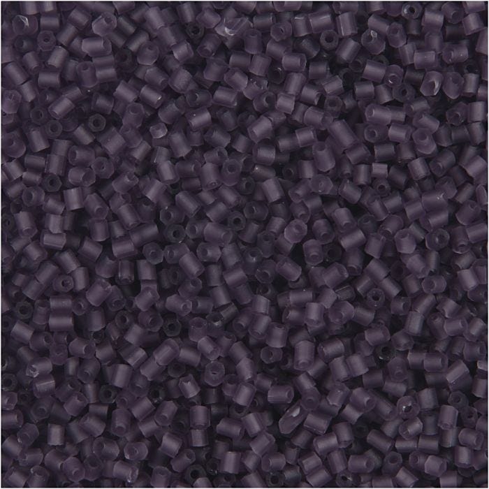 Rocaille-siemenhelmet Putki, halk. 1,7 mm, koko 15/0, aukon koko 0,5 mm, huurteinen lila, 25 g/ 1 pkt
