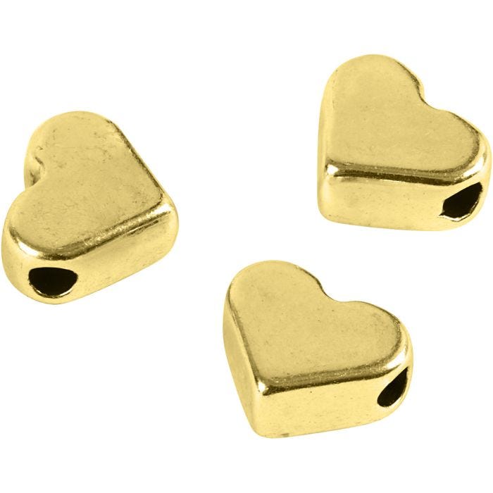 Välihelmi, 5,5x7 mm, 1 mm, kullanvärinen, 3kpl/ 1 pkt