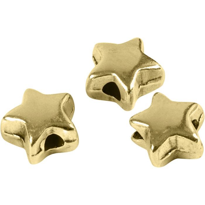 Välihelmi, koko 5,5x5,5 mm, aukon koko 1 mm, kullanvärinen, 3 kpl/ 1 pkt