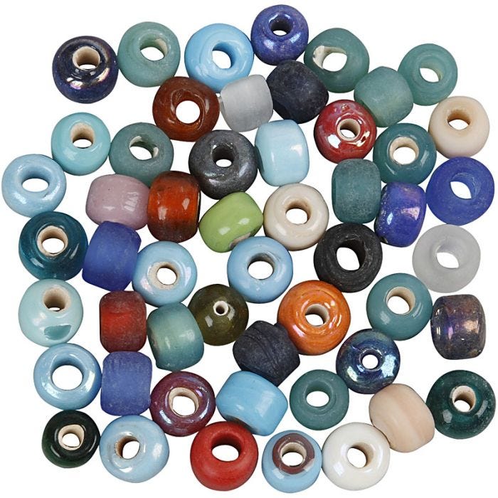 Lasihelmet, halk. 9 mm, aukon koko 2,5-3 mm, värilajitelma, 500 g/ 1 pkt