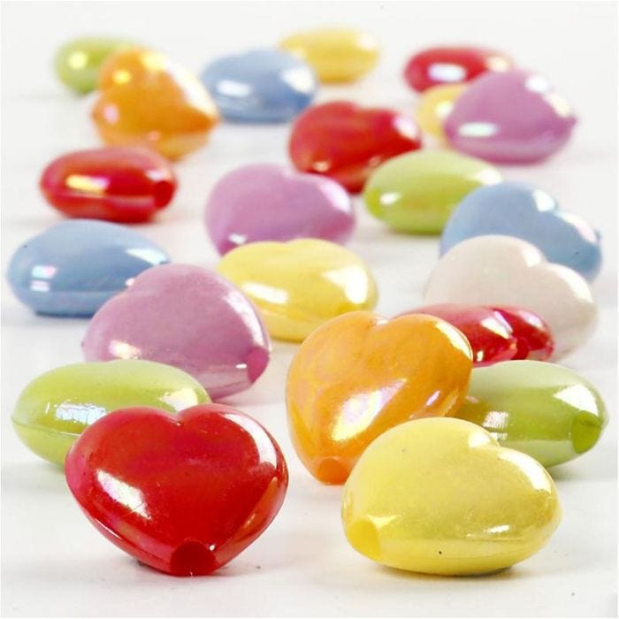 Sydänhelmet, koko 25x15 mm, aukon koko 3 mm, 70 g, 125 ml/ 1 pkt