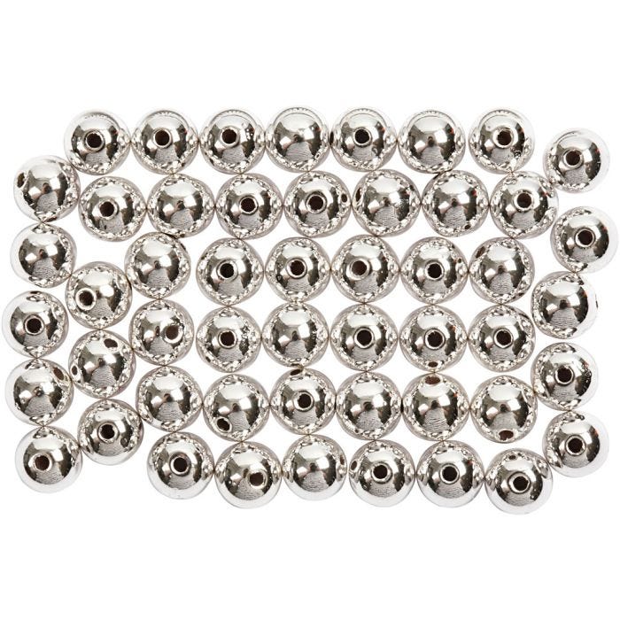 Vahahelmet, halk. 5 mm, aukon koko 0,7 mm, hopea, 100 kpl/ 1 pkt