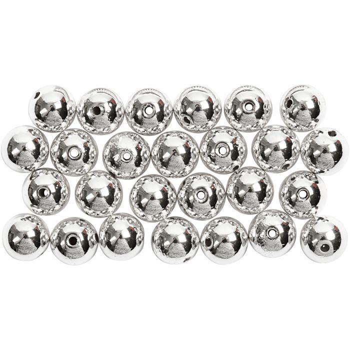 Vahahelmet, halk. 8 mm, aukon koko 1 mm, hopea, 50 kpl/ 1 pkt