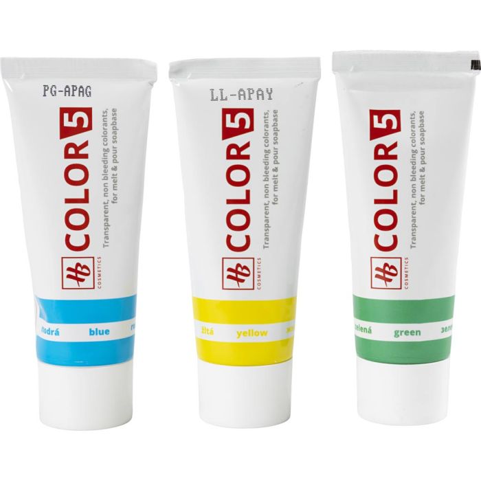 Saippuaväri, keltainen, vihreä, sininen, 3x25 ml, 3x30 g/ 1 pkt