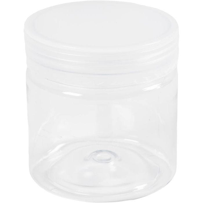 Muoviset säilytyspurkit, Kork. 7 cm, halk. 6,5 cm, 180 ml, 10 kpl/ 1 pkt