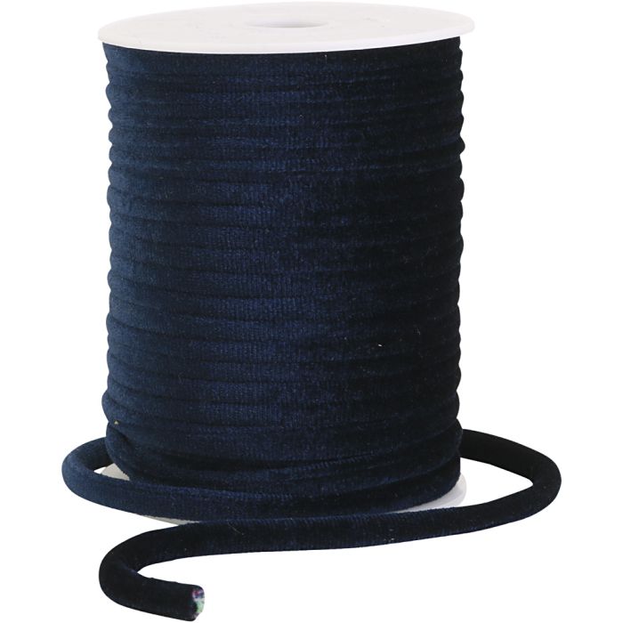 Samettinyöri, halk. 7 mm, tummansininen, 20 m/ 1 rll