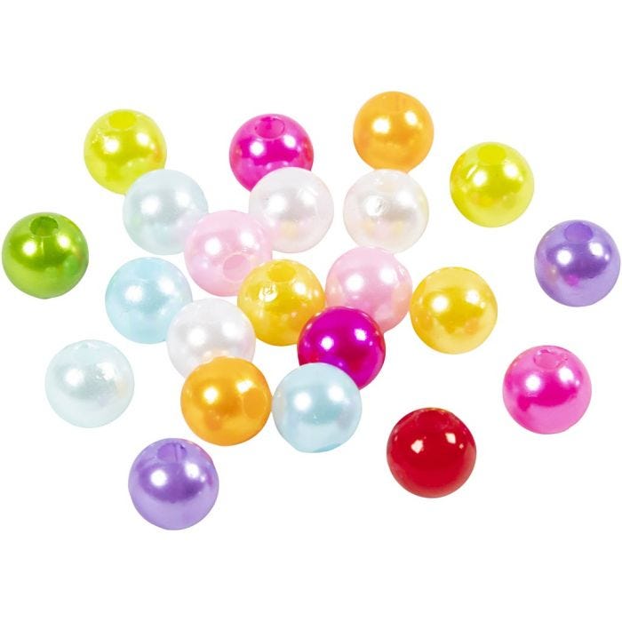 Vahahelmet, halk. 8 mm, aukon koko 1 mm, helmiäisvärit, 500 g/ 1 pss